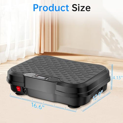 Vibration Plate Exercise Machine,Vibration Plate for Lymphatic Drainage Power Vibration Plate Machine Support 450 Lbs 250 Adjustable Speeds,Vibrating Plate Shake Plate Weight Loss - color: Black