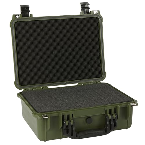 Strongway 16in. Plastic Waterproof Storage Case With Foam, Ammo Box, Fit Use of Drones, Camera, Equipments, Pistols - color: Green