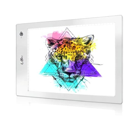 Rechargeable Tracing Light Box, LED Drawing Board for Kids Birthday Gift - color: SILVER, size: 10 x 15 inches
