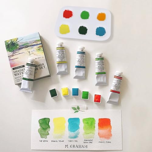 LNAUJS 8 Pack Plastic Paint Tray Palettes, 6 Well Rectangular Palette, Watercolor or DIY Craft Paint Supplies