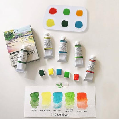 LNAUJS 8 Pack Plastic Paint Tray Palettes, 6 Well Rectangular Palette, Watercolor or DIY Craft Paint Supplies