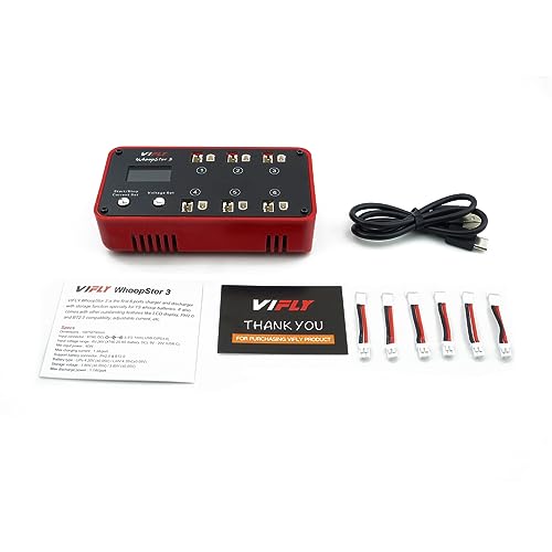 VIFLY WhoopStor V3 6-Port 1S LiPo Battery Storage Charger - color: Red