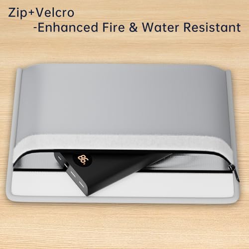 Fireproof Lipo Battery Bag,10.7"×6.3", Silver