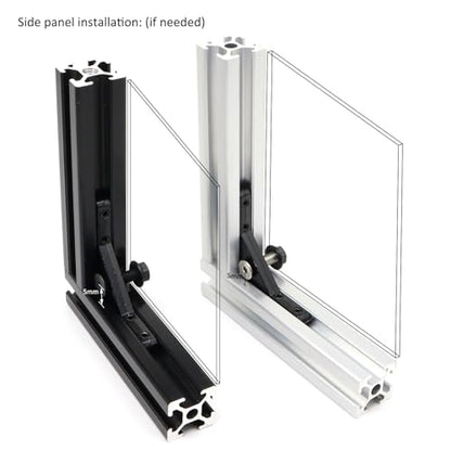 20Pcs 2020 Aluminum Extrusion Black Corner Bracket T Slot Inside L Shape Joint Angle Hardware Panel Mount Connector with Screws for 20 Series 20/20 2040 V Slot Extruded Aluminum Profile - style: 20 sets with M4