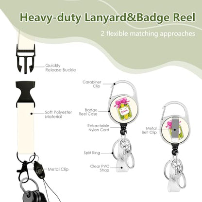 Lanyards for ID Badge, Cartoon Cucumber Pattern ID Badge Holde - color: Cucumber