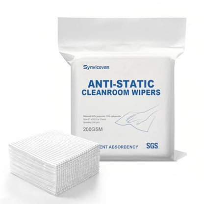 Anti-Static Microfiber cloths 6"x6"(100 Pcs,200GSM) - size: 6"x6" (Pack of 100)