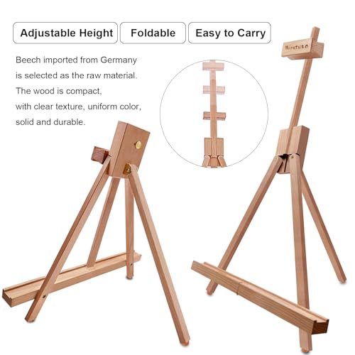 Miratuso Painting Easel, A-Frame Wooden Tabletop Easel Display Stand - style: Single