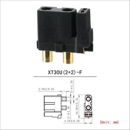 ELFCULB 10PCS Amass XT30U(2+2) Female Connectors for FPV Drones - color: 10pcs XT30U(2+2) Female