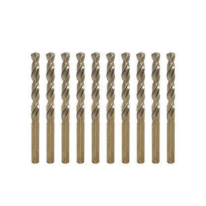 LingGan 10pcs 1.2mm M35 Cobalt Steel Heat Resistant Twist Drill Bit Set with Straight Shank for Hard Metals - size: 1.2 mm (10 Count)