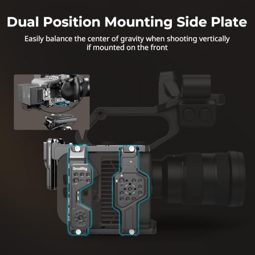 SmallRig Vertical Shooting Cage Kit for Sony FX6, V-Mount Battery Plate, Side Handle Adapter, Integrated Top Handle Mount, HawkLock NATO Rail - 5801