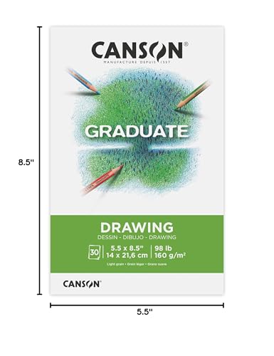 Canson Graduate Drawing Paper Pad, 5.5x8.5 in - color: White Paper, size: 5.5x8.5 inch