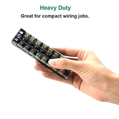 Terminal Block Strip, 8 Circuits 600V 25A, Dual Row Screw, 4 Sets - size: 25A 8P+8pcs Jumpers