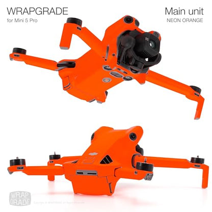 WRAPGRADE Skin Stickers Compatible with DJI Mini 5 Pro (Neon Orange) - color: Neon Orange