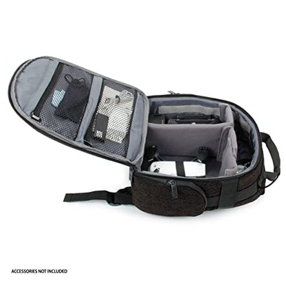 USA Gear Compact Drone Backpack - RC Quadcopter Drone Case Fits DJI Mini 4K, DJI Mini 3, AVIALOGIC, Controller & more Compact Quadcopters - Customizable Interior, Weather Resistant Exterior (Black) - color: Black