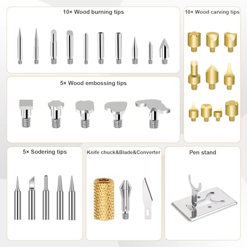 Wood Burning Kit, 2 Set WoodBurning Tool Kit for Beginner Adults - color: 2 Set Blue