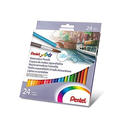 Pentel Arts Watercolour Pencil Set - Assorted, 24 Count (Pack of 1) - size: 24 Count (Pack of 1)