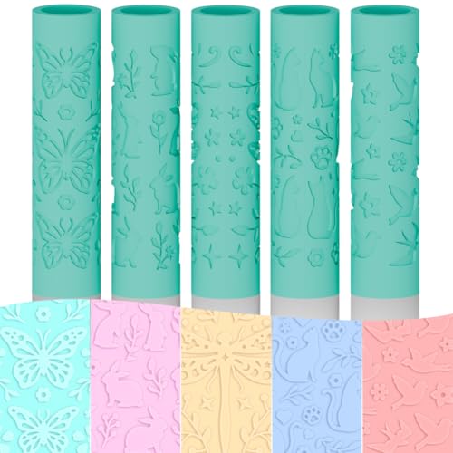ORIGACH 5Pcs Insect & Animal Polymer Clay Texture Roller for Earring Making - style: Insect and Animal