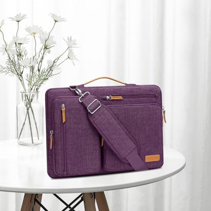 MOSISO 360 Protective Laptop Shoulder Bag, 17-17.3 inch Computer Bags - color: Argyle Purple, size: 17.3 inch