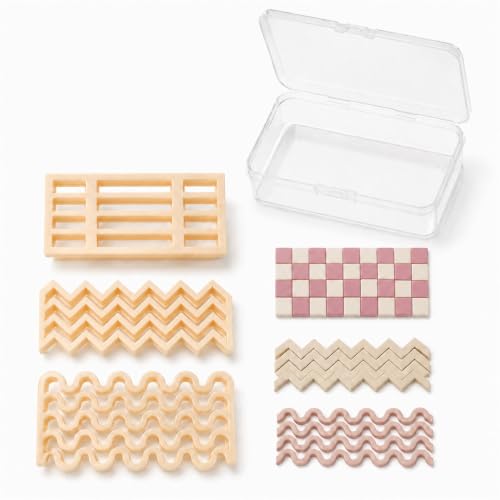 DIYOOHOMY 3 Pcs Wave Polymer Clay Cutters, Earring Making - color: Pink and Terracotta