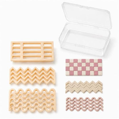 DIYOOHOMY 3 Pcs Wave Polymer Clay Cutters, Earring Making - color: Pink and Terracotta