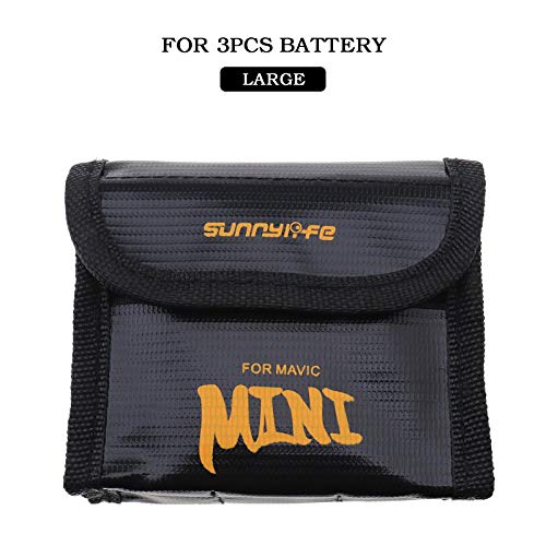 Micro Traders Battery Safe Bag Storage Sack Pouch Fireproof Explosion-Proof Charge Protective Guard for 3Pc Li-po Battery Protection Compatible with DJI Mavic Mini