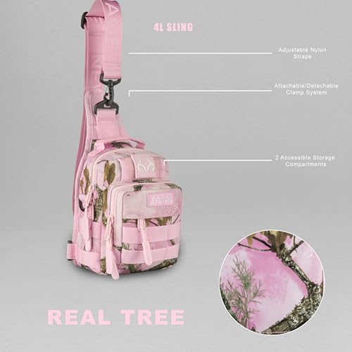 WOLFpak 4L Mini Tactical Sling Bag Crossbody - color: Realtree Apx Flushing Pink