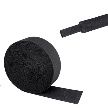 2 in 1 Heat Shrink Braided Sleeving Fabric Tubing 1"-32FT - size: 1"(25mm), style: 32FT