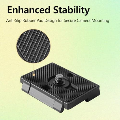 2 Pack Tripod Adapter Quick Release Plate Universal for Camera Tripod Head Rapid Mounting Plate Adapter Fit for 200pl-14 Rc2 Black Quick Release Plates for Camera Tripods (Black)