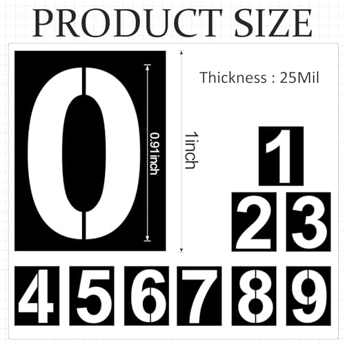 1 Inch Number Stencils Plastic Number Stencils Reusable Digital Painting Templates for Cake Stencil Address Templates - size: 1 Inch