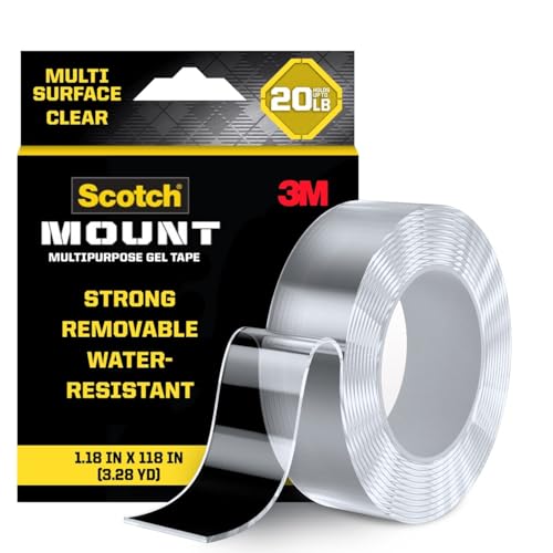 Scotch-Mount Multi-Purpose Gel Mounting Tape, Clear, 1 Roll - size: 1 Pack