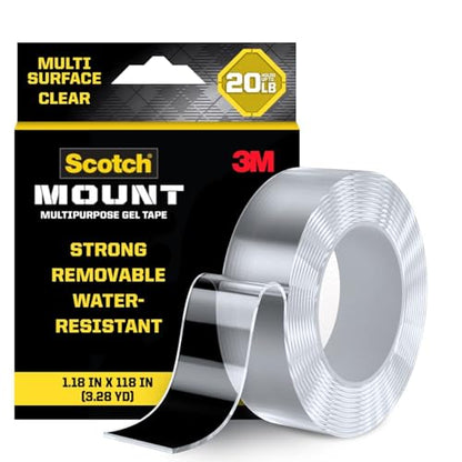 Scotch-Mount Multi-Purpose Gel Mounting Tape, Clear, 1 Roll - size: 1 Pack