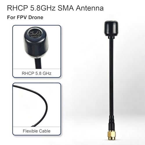 5.8GHz RHCP Long Range FPV Antenna TX RX SMA Male 3.5 High Gain Antenna for Receiver Drone RX Module Fixed-Wing Models FPV Races 1 Pair