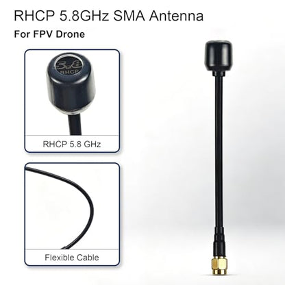5.8GHz RHCP Long Range FPV Antenna TX RX SMA Male 3.5 High Gain Antenna for Receiver Drone RX Module Fixed-Wing Models FPV Races 1 Pair
