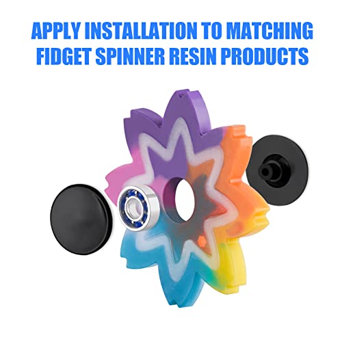 NiArt Fidget Spinner Bearings with Caps 16 Pack, Chrome Steel DIY Set - size: ONLY 16 BLACK Cap Bearings