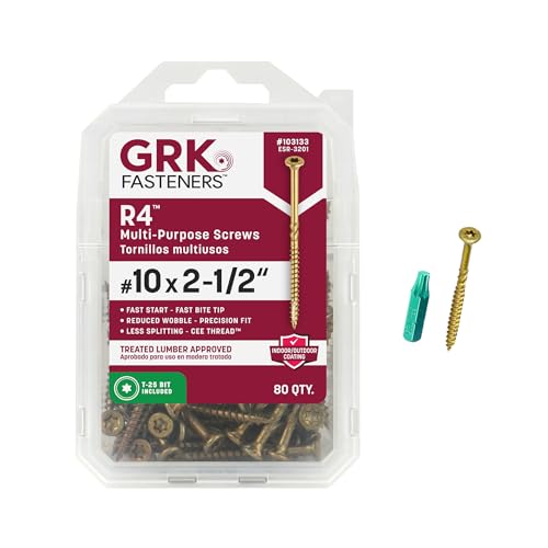 GRK Fasteners R4™ #10 x 2-1/2" Multi-Purpose Framing Screws, 80 PCS - size: #10 x 2-1/2" 80 count