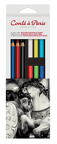 Conté à Paris 50177 Set of 12 Pastel Colours Square Assorted Colours