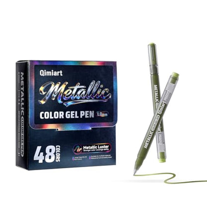Metallic Gel Pens Set, 48 Colors, 1.0 mm Tip Art Pens