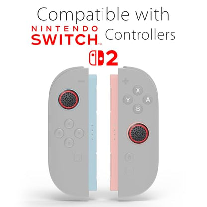 Fosmon Performance Thumb Grips Gaming Controller Joystick Caps, Red, 2 Pair - color: Black & Red (Set of 4)