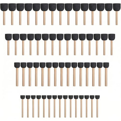 WAFJAMF 60 Pcs Round Sponges Brush Set 4 Sizes DIY Painting Tools Black - color: Black