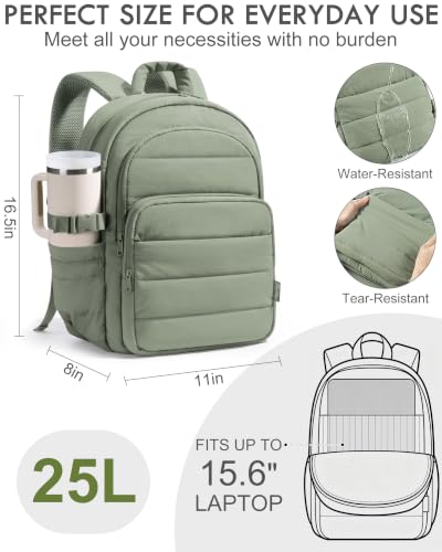 Bagstellar Laptop Backpack for Women, Lightweight College Travel Backpack - color: Sage Green