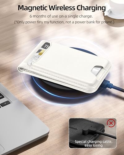 ExtreLife for Magsafe Wallet, Works with Apple Find My, 6 Cards Holder - color: Milk White