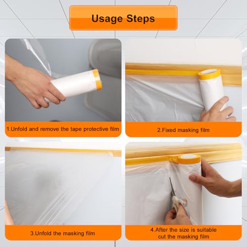 Large Tarp for Painting, Painters Plastic Covering, 59”x65', 3Rolls - size: 59in x 65Ft