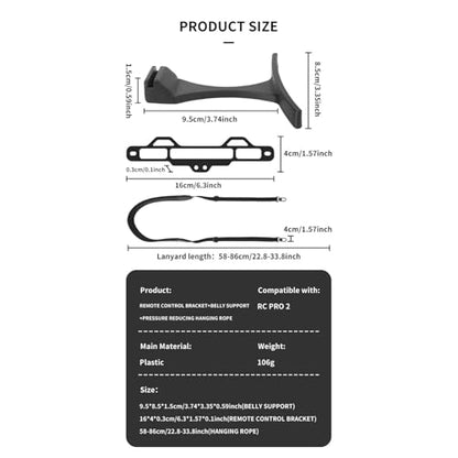 Lanyard Neck Shoulder Strap Compatible for DJI RC Pro 2,Ergonomic Waist Support Crossbar & Comfortable Adjustable Relief Neck Strap for Mavic 4 Pro Remote Controller,Hands-Free Shooting