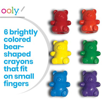 OOLY Cuddly Cubs Bear Finger Crayons for Toddlers, Set of 6 - style: Cuddly Cubs