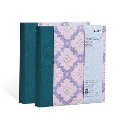 Arrtx Square Watercolor Sketchbook, 5.47" Cold Press - size: 5.47x5.47''