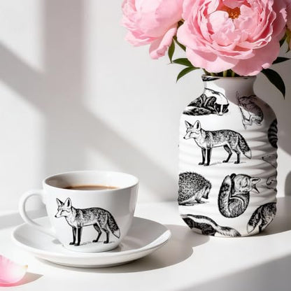 EVERJOYCRAFT 4pcs Underglaze Transfers for Pottery Animals Ceramic Decal - color: Forest Animals