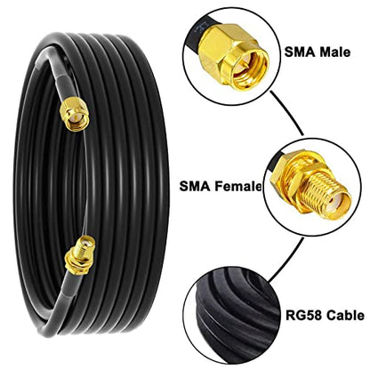 onelinkmore RG58 SMA Male to Female Cable 25Ft, 50 Ohm Low Loss - size: 25FT