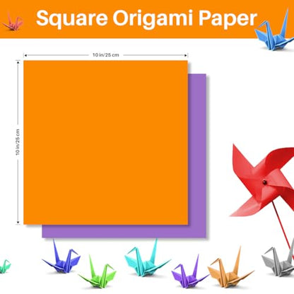 Opret Origami Paper Square Single Sided for Arts and Crafts Projects - size: 9.8 x 9.8 in