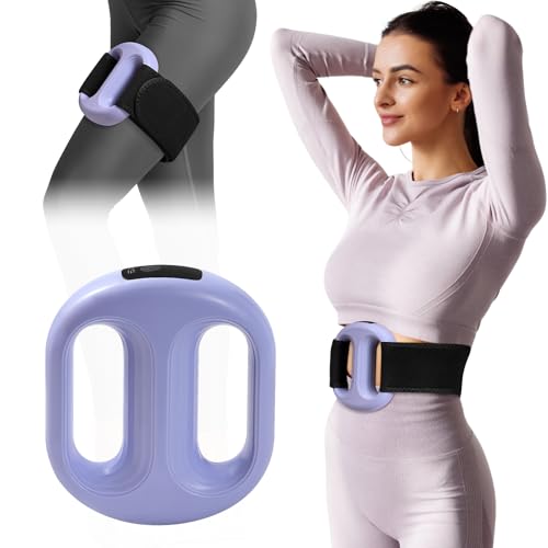 Vibration Plate with Extended Battery, Portable Cordless Massager for Weight Loss & Lymphatic Drainage, Full Body Fascia Ring with Belt - Gift for Women - color: Purple, style: Unheated