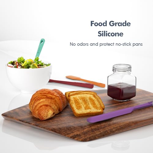 ChefAide 5 Pieces Silicone Spatulas Set, Heat Resistant Rubber Spatula - color: Neutral Color, size: 5 pieces